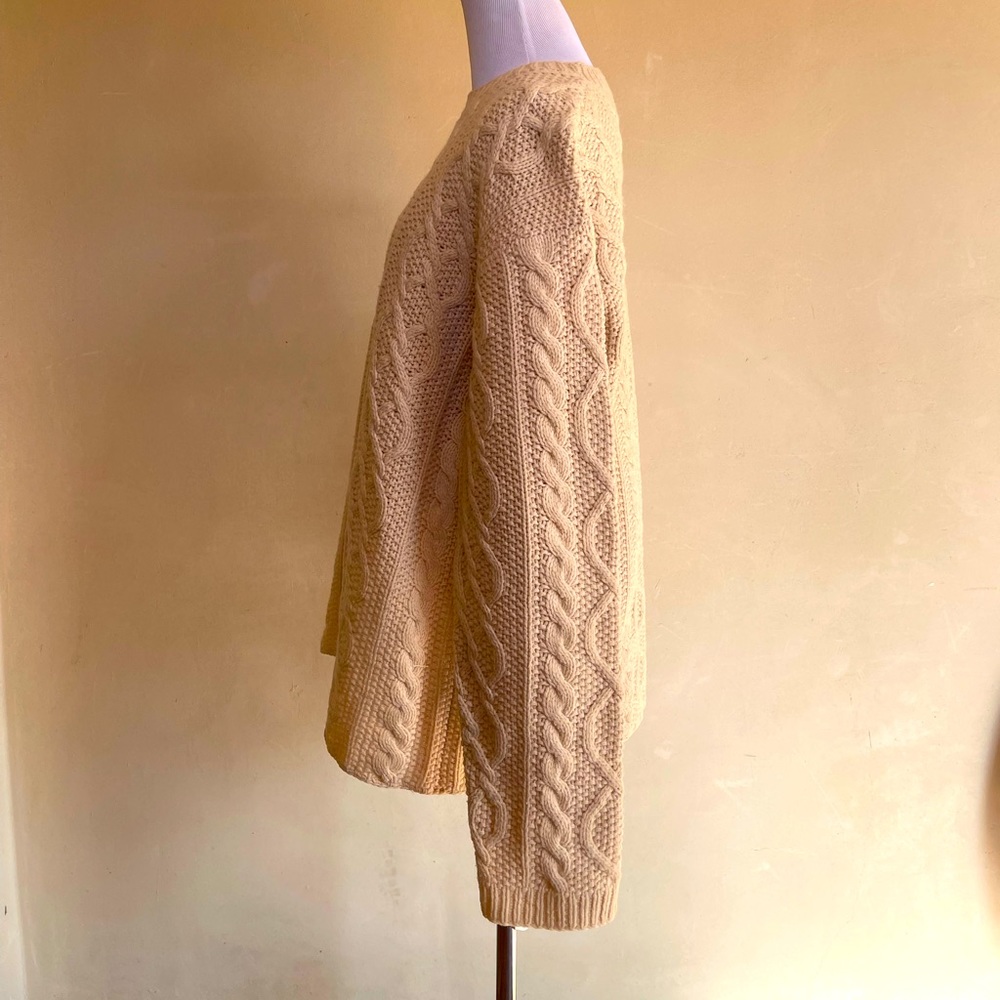 J.CREW Handknit Soft Heavy Preppy 100% Lambs Wool Cable Knit Sweater Men’s Sz XL - Picture 5 of 10